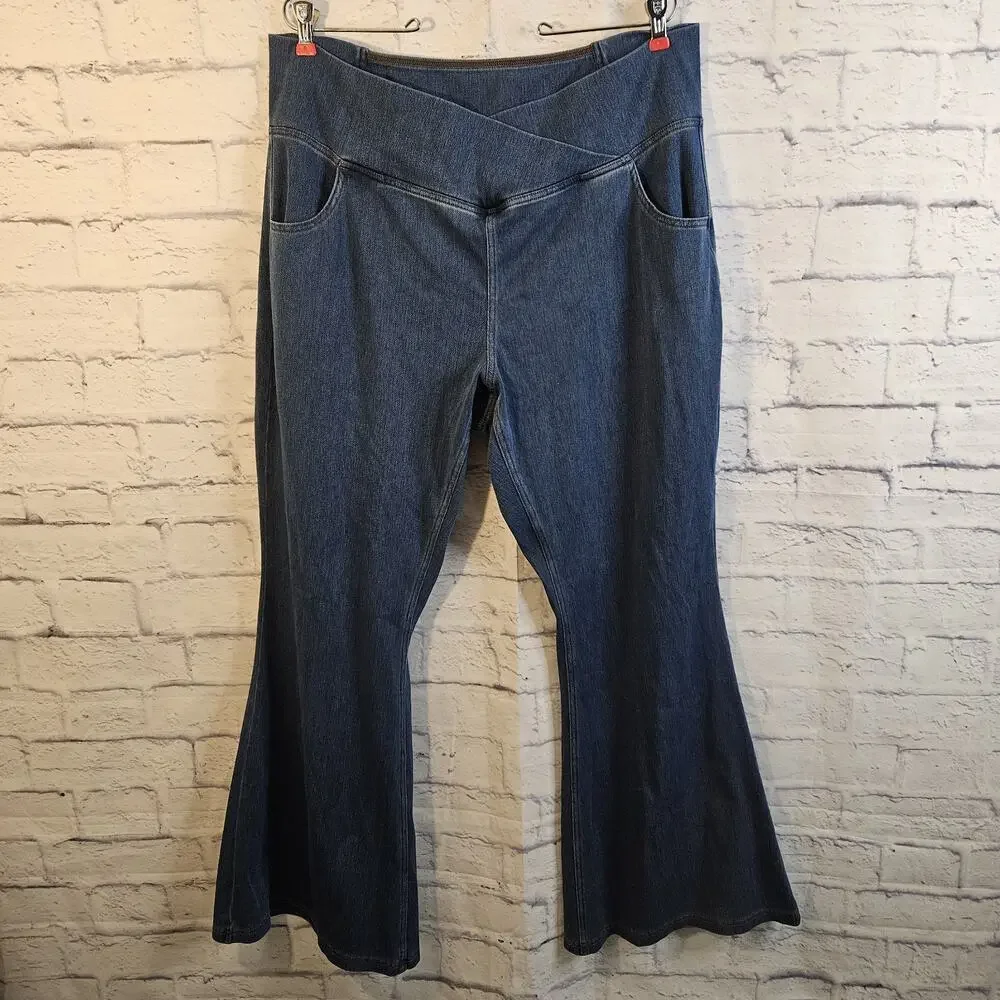 Halara Flex High Waisted Crossover Pockets Casual Jeans 2XL - Picture 1 of 6